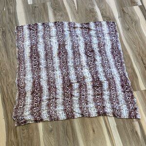 Brown and Cream Snake Print Scarf